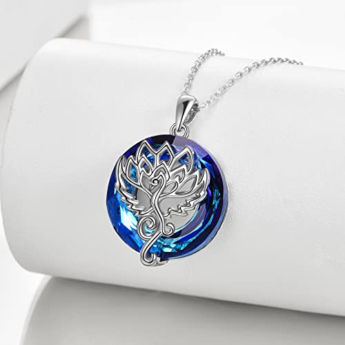 Collier phénix femme en argent sterling véritable pendentif - 4