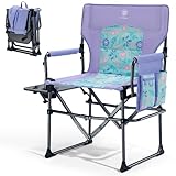 EVER ADVANCED Camping Directors' Chair with Side Table, Portable Folding with...