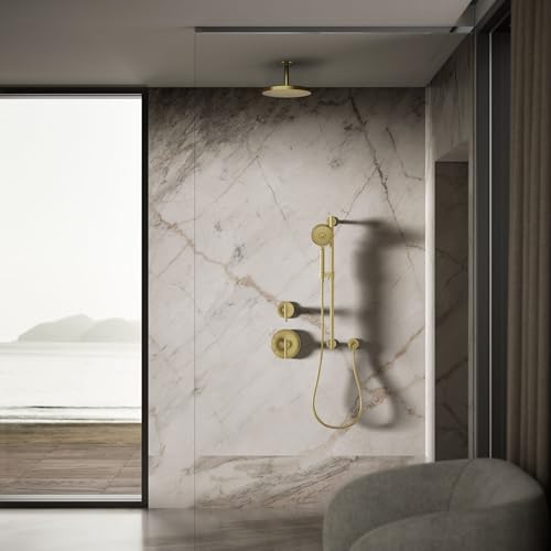 Kohler 76465-Y-2MB Awaken® 10" single-function rainhead, 2.5 gpm, Vibrant Brushed Moderne Brass thumbnail 10