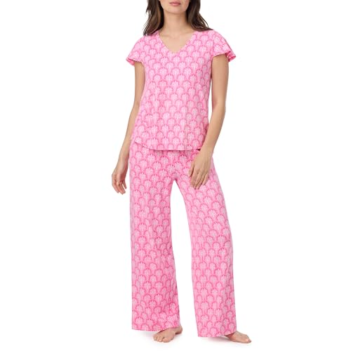 Image of Tommy Bahama Matching 2 Piece Short Sleeve Jersey Pajamas for Women Set