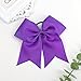 CN Girls Cheer Bow with Ponytail Holder for Cheerleading Girl, 7inch, 10pcs Purple Large Hair Bow