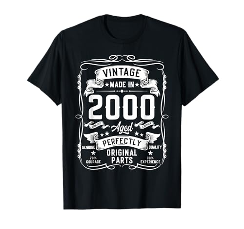 Vintage 2000 25yr 25th Birthday Gifts for Men 25 Years Old T-Shirt