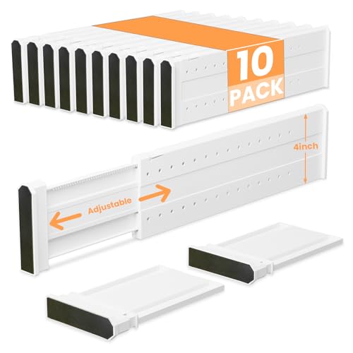REBECAT 10 Pack Drawer Dividers for Clothes Adjustable Drawer Dividers