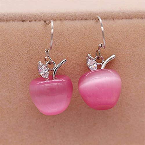 s Pink Opal Apple Drop Hook Dangle Earrings Jewelry, Pink Practical and professional2