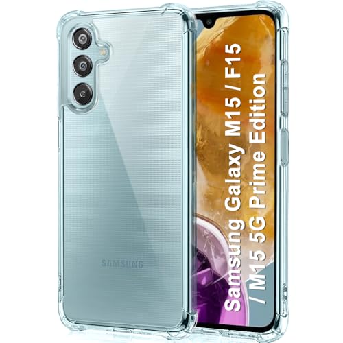 Image of TheGiftKart Transparent Crystal Clear Back Cover Case for Samsung Galaxy M15 / F15 / M15 5G Prime Edition | Shockproof Soft TPU Case | Cushioned Edges for Ultimate Protection Cover (TPU, Transparent)