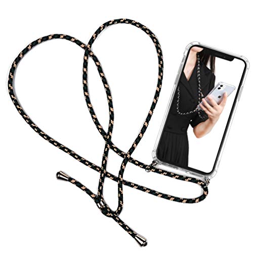 Alious Ciel Necklace Mobile Phone Cover Replacement for iPhone 11 Pro 5.8 inch Crossbody Case Lanyard Case Holder with Cord Transparent Protective Case