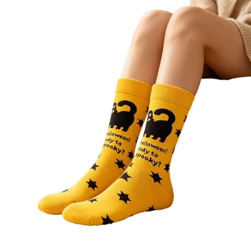 Funny Halloween Socks Womens Girls Novelty Crew Pumpkin Ghost Socks - image 5