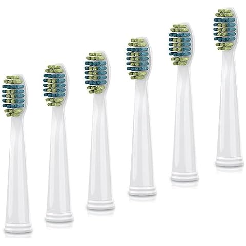 Voom Sonic – Pro 3/Pro 5 Replacement Heads | Pack of 6 Replacement Brushes | Advanced Bristle Technology| Soft DuPont Nylon Bristles | Oral Care Cover