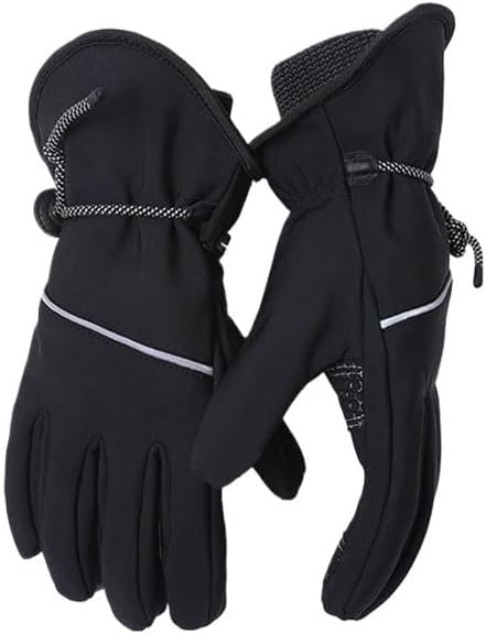 Skiing Sports Adding Fleece Thickened Keep Warm Cycling Nylon Gloves Anti-Slip Touch Screen