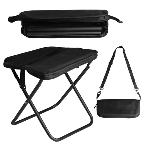 1 PcsFolding Camping Stools Folding Lightweight,Portable Small Folding Stool,Foldable Chairs Outdoor Backpack Garden Stools for Camping Chair Travel Picnic Hiking Fishing Seats(Crossbody bag style)