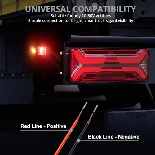 Justech 2 Stück LED Seitenmarkierungsleuchten 12-30V Wasserdichte Anhänger Seitenmarkierung Lampe Warnlicht Weiß Rot Amber für Lkw Anhänger Lkw Caravan