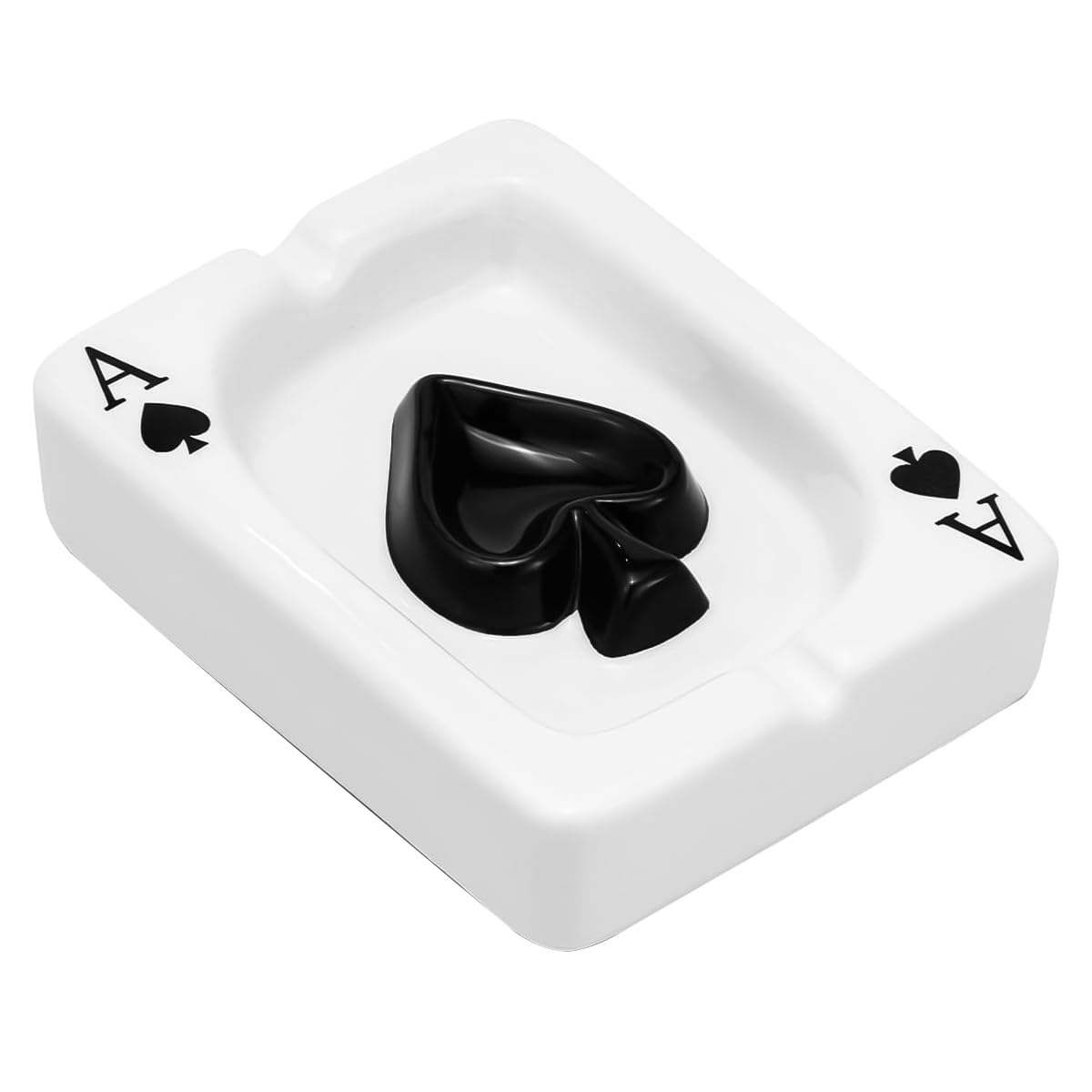 DUZEPA Ceramic Poker Ashtray,Ace Spades Ashtray for Inside Decor, Gifts for Men