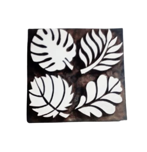 P.S.WOODEN BLOCKS STAMPS,Wooden Printing block stamp Multi Tipe leaf square shape wooden block printing size-8x8 cm, brown (B09CMH1765) Amazon Price History, Amazon Price Tracker