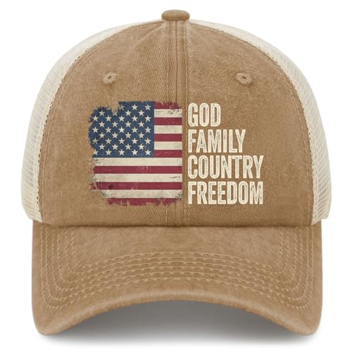 God Family Country Hat Funny Trucker Hats Men Baseball Hat