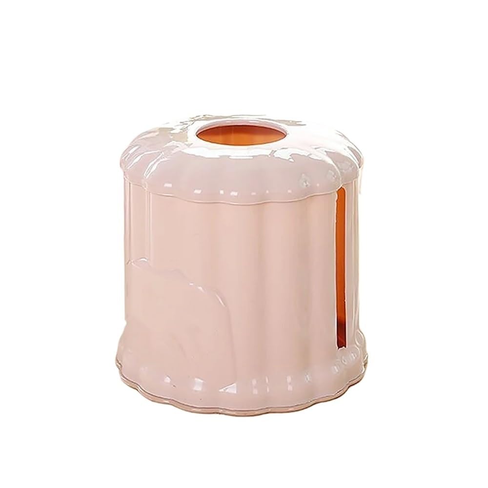 Aimanqi Pink Household Tissue Box Coffee Table Dining Table Circular Napkin Storage Box Roll Paper Suction Box(Pink)