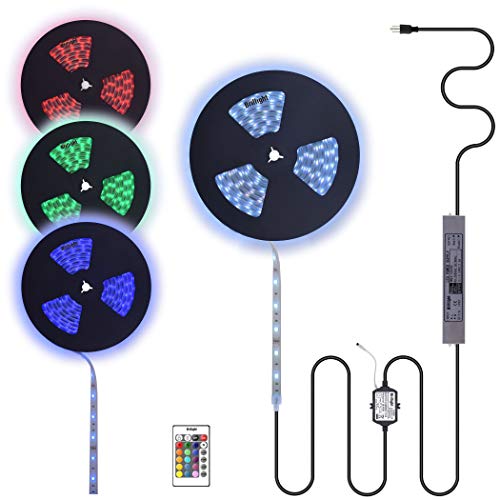 60Ft Long Run Outdoor Waterproof 12V RGB LED Strip Rope Light Kit Deck Railing Patio Colors Changing Accent Garden Decoration Lighting