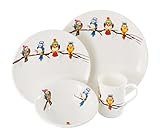 Las piezas de la vajilla están adaptadas a los niños. Platos de 25 y 21 cm, bowl de 40 cl y taza de 28 cl