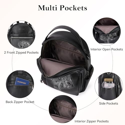 Image of Mini Backpack Purse for Women,Vegan Leather Small Backpack for Daily | Embossed Lightweight Water-Resistance Travel Mini Fashion Daypack Bag,Ladies Casual Backpack Purse Gift Choice for Women