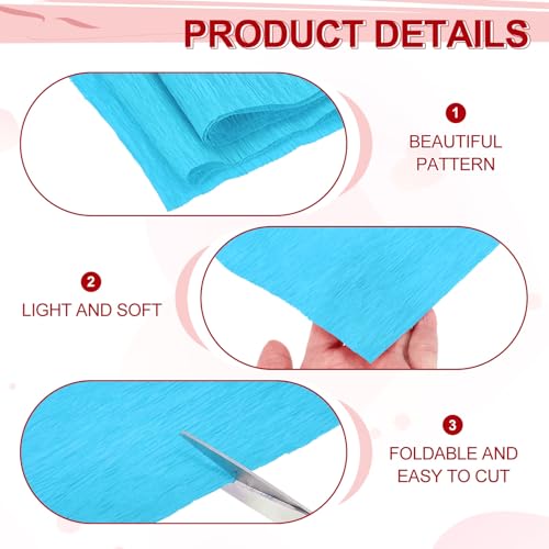 Image of MECCANIXITY Crepe Paper Roll 8.2ft Long 13 Inch Wide for Wedding Ceremony Various Large Festivals Decoration, Lake Blue