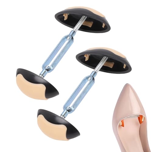 Brrnoo Mini Ensanchador de Zapatos Ajustable, Almohadillas de Silicona Antideslizantes que Amplían el Ancho del Zapato y Alivian el Dolor de Pies, con Varilla de Aleación de Alumi (Negro oscuro)