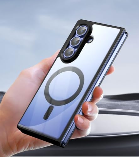 Image of For Galaxy Z Fold 6 Case, Transparent Design, Shockproof, Scratch Resistant Back, Magnetic Compatible, MagSafe Matte, US Military MIL Certified, Hybrid TPU Bumper, PC Micro Dot, No Yellowing and