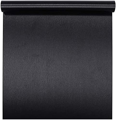 GLOW4U 24"X117" Peel and Stick Vinyl Black Stainless Steel Wallpaper Brushed Black Metallic Stainless Steel Contact Paper for Fridge Refrigerator Dishwasher Stove Appliances Liner Sticker