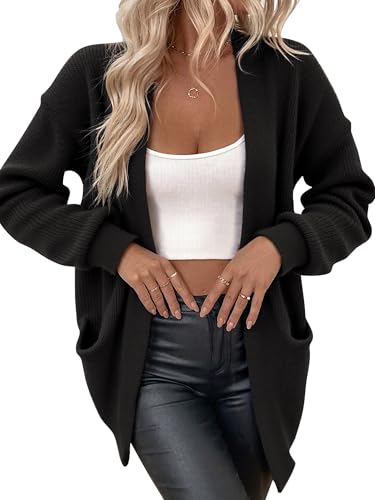 Women’s Mid-Length Knit Cardigan Open Front Long Sleeve Sweater Coat with Pockets – Casual Loose Fit Fall Outwear4