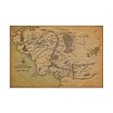 Vintage Wall Map Posters Classic Middle Earth Earth Map Canvas Print Wall Art Paintings Canvas Poster for Room Aesthetic Posters & Prints on Canvas Wall Art Poster for Room 16x24inch(40x60cm)