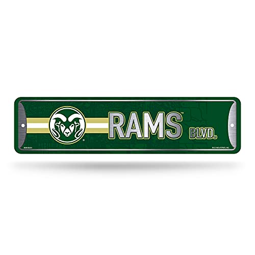 NCAA Colorado State Rams Home Décor Metal Street Sign (4" x 15") - Great for Home, Office, Bedroom, & Man Cave - Made by Rico Industries