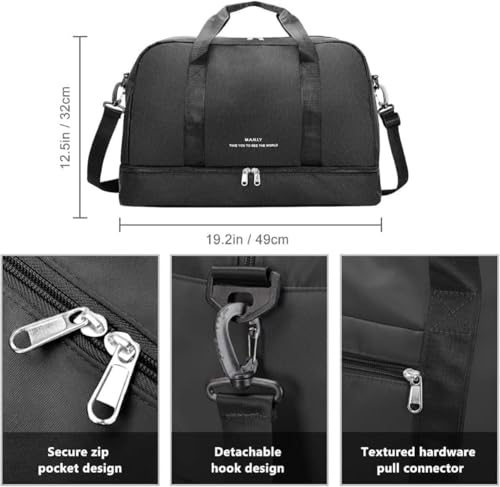 Large Travel Golf Holdall Bag 35L Golf Duffel Bag with Golf Shoe Compartment Durable Waterproof - Image 3