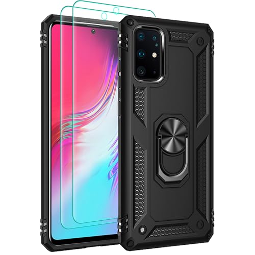 Pilaru for Samsung S20 Plus Case S20 Plus Phone Case with HD Screen Protector [Military Grade 16ft. Drop Tested] Magnetic Ring Kickstand Car Mount Protective Cover for Samsung Galaxy S20 Plus Black