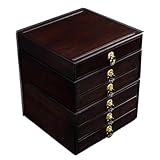 ATGQBCF Joyero Viaje Organizador Té Escritorio, Accesorios Para La Ceremonia Del, Bandeja Gabinete Bambú, Almacenamiento Pastel Cajón Joyeros(Type-E)