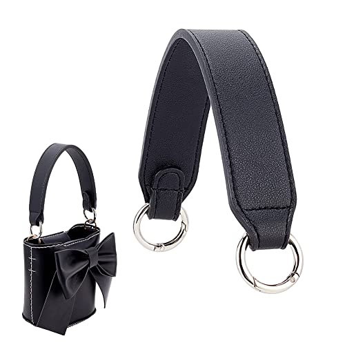 WADORN - WADORN Sangle de Sac à Main en Cuir PU, 33.5cm Sac à Main Anse Courte Poignée de Pochette avec Platine Boucle Sangle Supérieure pour Bricolage Porte-Documents Sac Fourre-Tout Fabrication, Noir