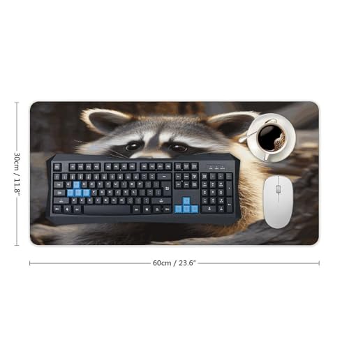 Cute Raccoon Desk Mat Non-Slip Large Mouse Pad miniatura 2