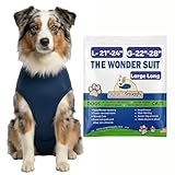 Surgi Snuggly Dog Surgery Recovery Suit – Dog Onesie for Post Surgery Recovery, Female Spay & Male Neuter – Surgical Suit for Dogs, E-Collar Cone Alternative, Double Blue - Large Long - 21' - 24' (EC)