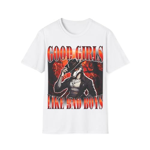 T-shirt humoristique Good Girls Like Bad Boys en coton pour style alpha