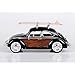Toy Cars 1966 VW Beetle Black with Wood Panels and Two Surfboards on Roof Rack 1/24 Diecast Model Car by Motormax 79591