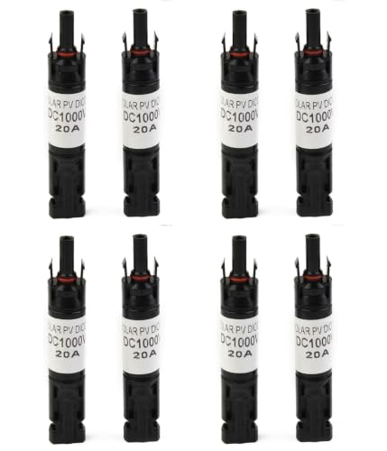 Adaptadores de cable fotovoltaico negro de 10 A a 30 A para paneles solares 10-14 AWG