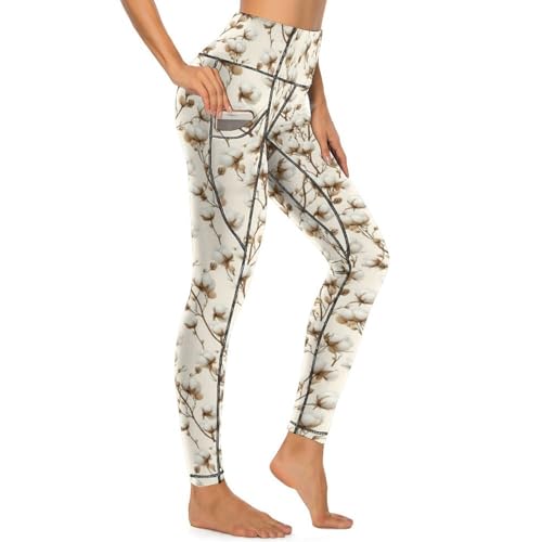 Pantalon de yoga en coton blanc imprimé pour votre bien-être