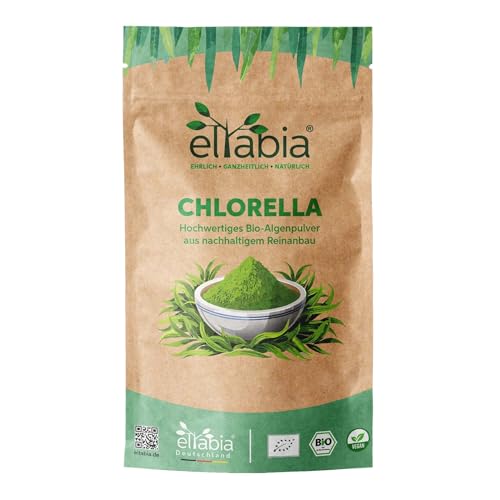 Bio Chlorella Pulver 500g | Premium Rohkost-Qualität | 100% reines Algen-Pulver ohne Zusätze | Zellwand gebrochen Vegan