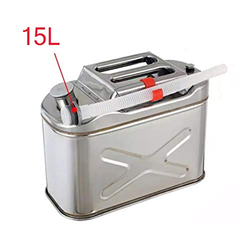 Latas de gasolina 10 L 15 L Litros 201 Acero inoxidable Tanque de combustible de metal Barril de aceite Gasolina Bidón diesel Lata de almacenamiento de agua Motocicleta Camión Accesorios para automóvi