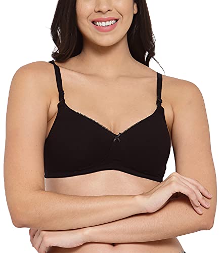 Image of Inner Sense Women's Soft Organic Cotton Bamboo Bra for Women I Comfortable, Padded, Wire Free, Smooth Straps, High Coverage Everyday Tshirt Bra for Women |