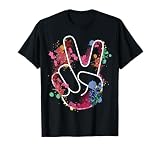 Peace Hand Tie Dye Finger Freedom Hippie Flower Child T-Shirt