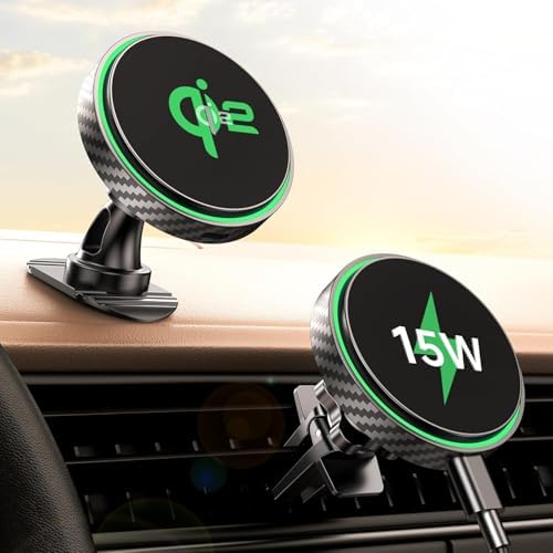 Qi2 15W Cargador Magsafe Coche Inalámbrico, [Certificado Qi2 con ...