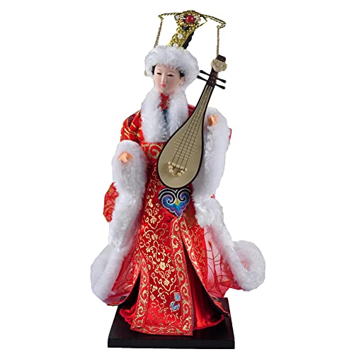 BAENRCY 12 Inch Chinese Traditional Handicraft Silk Figurine Collectible Chinese Doll Silk Doll (Red)
