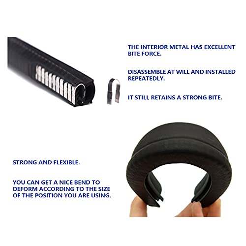 Edgeseal 0.59 Inch×0.9 Inch Rubber U Channel Bulb Trim Seal,Flexible Pvc Edge Guard Trim For Cars,Boats And Rvs,Anti-Collision,Resistant Wear,Waterproof,Reduce Noise thumb #3