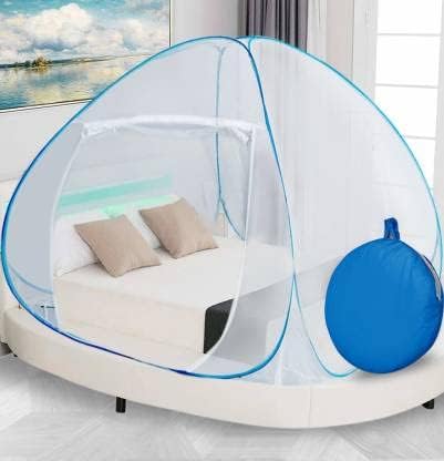 HOME BUY Mosquito Net for Double Bed | King Size Foldable Machardani | Polyester 30GSM Strong Net |PVC Coated Corrosion Resistant Steel Wire - Multicolour (200x200x145) (B0CRQ7RCSX) Amazon Price History, Amazon Price Tracker