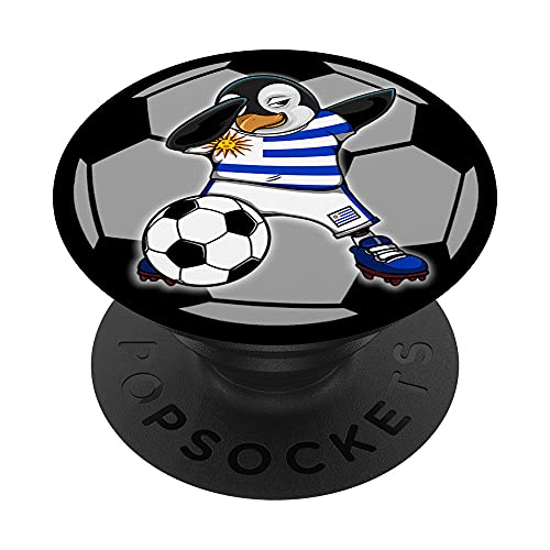 Dabbing Pingüino Uruguay Fútbol Bandera Uruguaya Deporte PopSockets PopGrip Intercambiable Cover