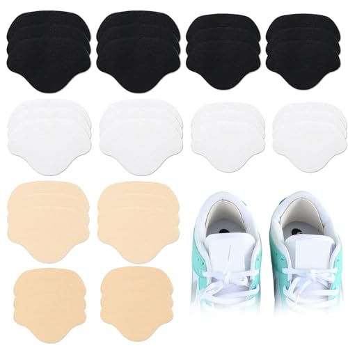 Elepl 18 Paia Patch di Riparazione del Tallone Autoadesivo Repair a Shoe Patch 2 Misure di Toppe per Scarpe Adatto per Scarpe Sportive Scarpe di Pelle (Nero Bianco Beige)