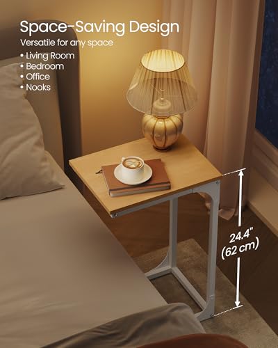 Image of VASAGLE C-Shaped End Table, Small Sofa Side Table with Metal Frame